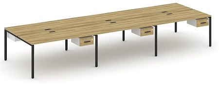 Рабочая станция двухсторонняя с подвесными тумбами на 6 мест CN.DRS-152 B/W