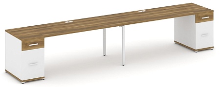 Рабочая станция на 2 места с двумя опорными тумбами CN.ORS-416 B/W