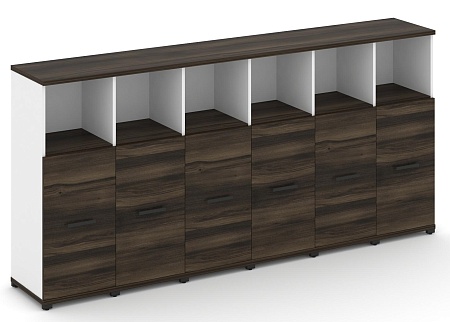 Шкаф шесть узких секций, 3 ниши (6 фасадов ЛДСП, 2 ниши) CN.STU-363 B/W