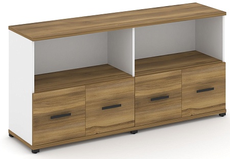 Шкаф две широкие секции, 2 нишии (4 фасада ЛДСП, 1 ниша) CN.STS-221 B/W