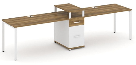 Рабочая станция на 2 места с одной опорной тумбой CN.ORS-423 B/W