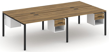 Рабочая станция двухсторонняя с подвесными тумбами на 4 места CN.DRS-139 B/W