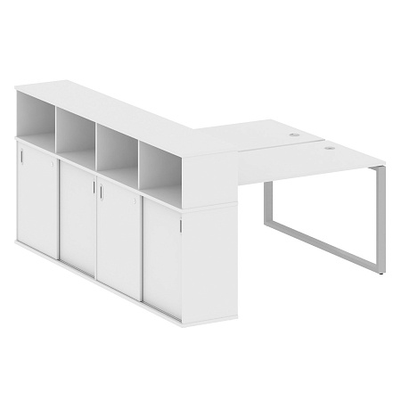 Рабочая станция на О-образном м/к с опорным шкафом-купе БО.РС-СШК-4.3