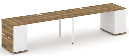 Рабочая станция с опорными распашными шкафами CN.ORS-219 B/W