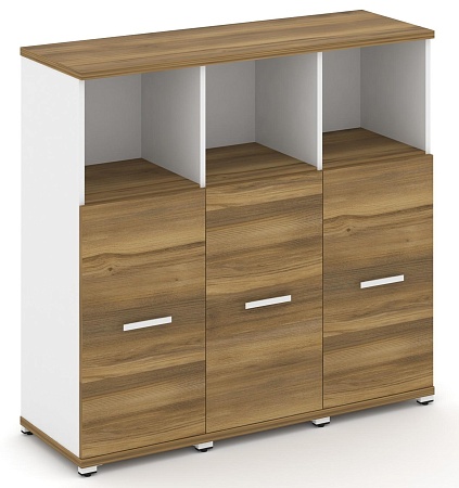 Шкаф три узкие секции, 3 ниши (3 фасада ЛДСП, 2 ниши) CN.STU-333 B/W