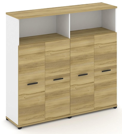 Шкаф две широкие секции, 4 ниши (4 фасада ЛДСП, 3 ниши ) CN.STS-423 B/W