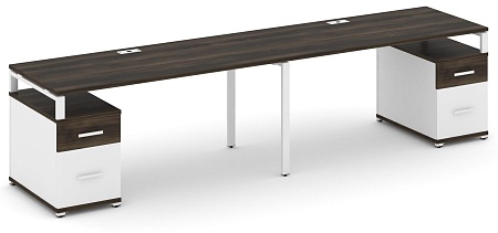 Рабочая станция на 2 места с двумя опорными тумбами CN.ORS-324 B/W