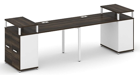 Рабочая станция с опорными распашными шкафами с верхними горизонтами CN.ORS-221 B/W