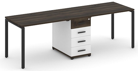 Рабочая станция на 2 места с одной опорной тумбой CN.ORS-401 B/W