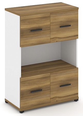 Шкаф две широкие секции, 3 ниши (2 фасада ЛДСП, 1 ниша + 2 фасада ЛДСП, 1 ниша) CN.STS-315 B/W