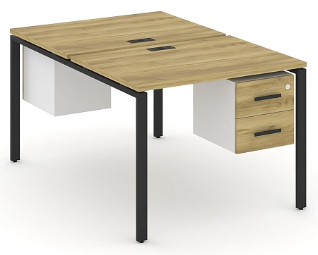 Рабочая станция двух сторонняя с подвесными тумбами на 2 места CN.DRS-113 B/W