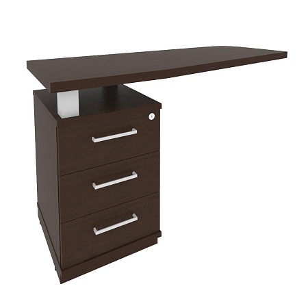 Тумба приставная с топом для криволинейного стола левая (определяется в зависимости от стороны стола, к которой она ставится) KTP-2 (L)