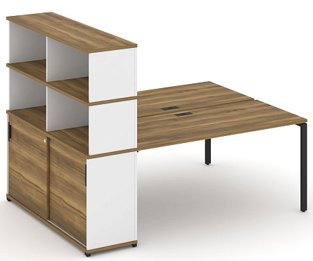 Рабочая станция с опорным шкафом купе с надставкой высокой CN.DRS-244 B/W