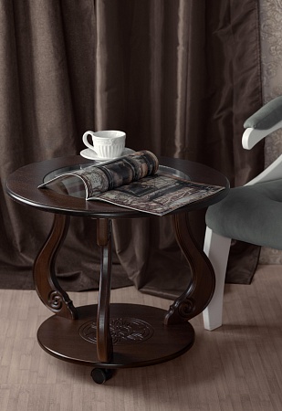 Журнальный столик на колесах Грация С (Темно-корич...