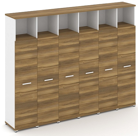 Шкаф шесть узких секций, 5 ниш (6 фасадов ЛДСП, 4 ниши) CN.STU-566 B/W