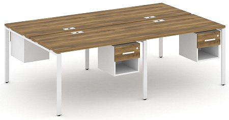 Рабочая станция двухсторонняя с подвесными тумбами на 4 места CN.DRS-138 B/W