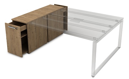 Тумба с выкатной секцией и общим топом  9ТП.002.2