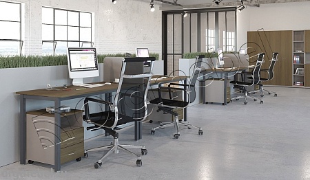 Одиночный стол на металлокаркасе WM-4 + WM-4-01