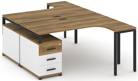 Рабочая станция с двойной опорной тумбой CN.DSA-302 B/W