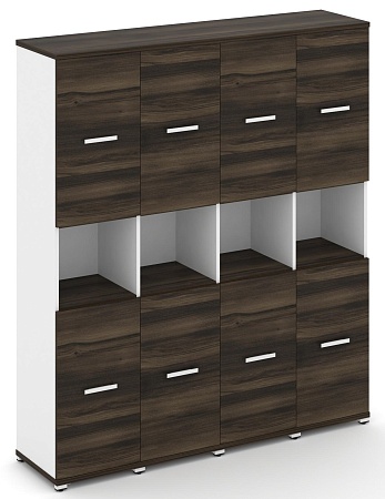 Шкаф четыре узкие секции, 5 ниш (4 фасада ЛДСП, 2 ниши +  4 фасада ЛДСП, 2 ниши) CN.STU-543 B/W