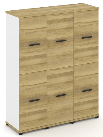 Шкаф три узкие секции, 4 ниши (3 фасада ЛДСП, 2 ниши + 3 фасада ЛДСП, 2 ниши) CN.STU-432 B/W