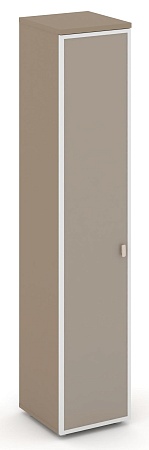 Шкаф высокий узкий левый (1 высокий фасад стекло лакобель Satin в раме) ES.SU-1.10R(L) I/U