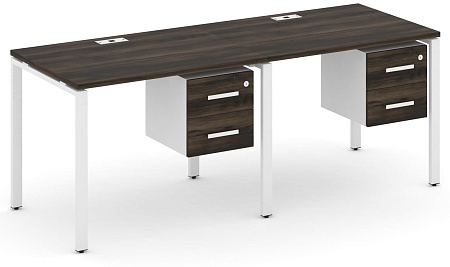 Рабочая станция односторонняя с подвесными тумбами на 2 места CN.ORS-113 B/W