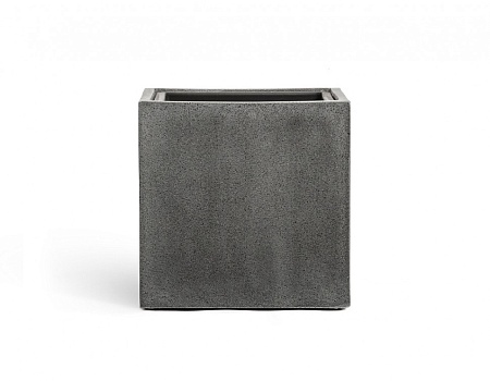 Кашпо TREEZ Effectory Beton Куб Тёмно-серый бетон (без тех. горшка) 60х60х60 см