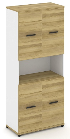 Шкаф одна широкая секция, 5 ниш (2 фасада ЛДСП накладных на 2 ниши + 2 фасада ЛДСП накладных на 2 ниши) CN.STS-513 B/W