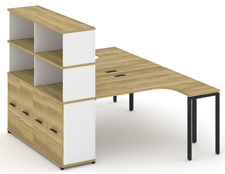 Рабочая станция с опорным стеллажом с надставкой высокой CN.DSA-221 B/W