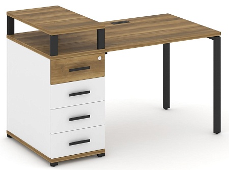 Стол рабочий с одной опорной тумбой CN.SP-409 B/W