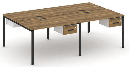 Рабочая станция двухсторонняя с подвесными тумбами на 4 места CN.DRS-130 B/W