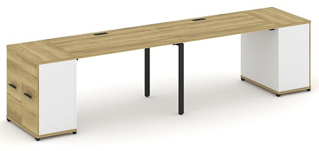 Рабочая станция с опорными распашными шкафами CN.ORS-218 B/W