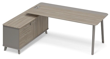 Стол руководителя левый комбинированный с опорной тумбой (тип 1)  ТМ М1 103 МП