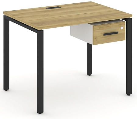 Стол рабочий с подвеснй тумбой с одним ящиком CN.SP-109 B/W