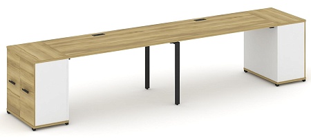 Рабочая станция с опорными распашными шкафами CN.ORS-219 B/W