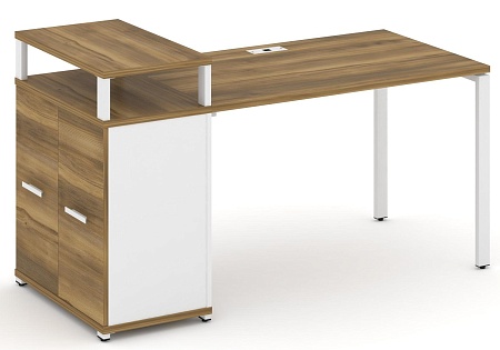 Стол рабочий с опорным распашным шкафом с верхним горизонтом CN.SP-222 B/W
