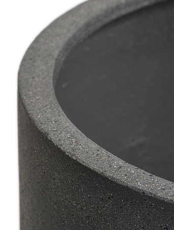 Кашпо TREEZ Ergo Hard Rock Цилиндрическая Чаша Чёрный песок д-65, в-68 см