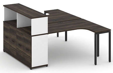 Рабочая станция с опорным распашным шкафом с надставкой низкой CN.DSA-213 B/W