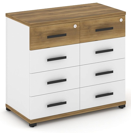 Тумба приставная широкая 8 ящиков CN.TSP-013 B/W