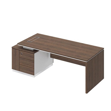 Стол руководителя (опора ДСП) на опорной тумбе левый СИ 112L