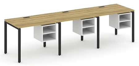 Рабочая станция односторонняя с подвесными тумбами на 3 места CN.ORS-125