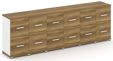 Шкаф шесть узких секций, 2 ниши (6 фасадов ЛДСП, 1 ниша + 6 фасадов ЛДСП, 1 ниша) CN.STU-262 B/W