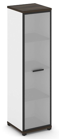 Шкаф одна узкая секция, 4 ниши (фасад стекло белое матовое в раме, 4 ниши) CN.STU-416 RM B/W