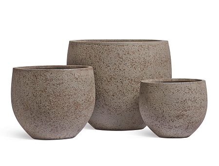 Кашпо TREEZ Ergo Hard Rock Сферическая Чаша Песок cерый беж д-53, в-45 см