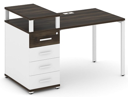 Стол рабочий с одной опорной тумбой CN.SP-409 B/W
