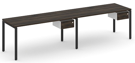 Рабочая станция односторонняя с подвесными тумбами на 2 места CN.ORS-112 B/W