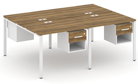 Рабочая станция двухсторонняя с подвесными тумбами на 4 места CN.DRS-137 B/W