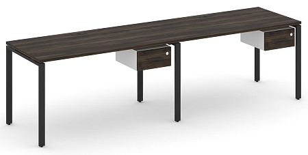 Рабочая станция односторонняя с подвесными тумбами на 2 места CN.ORS-111 B/W