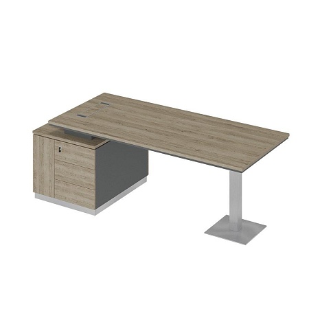 Стол руководителя на опорной тумбе левый СИ 106L